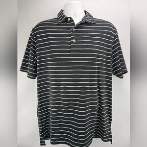 The Peter Millar Summer Comfort polo black stripe Medium